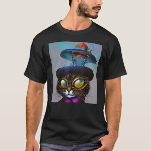 Steampunk Cat Steam Punk Kitten Fantasy Gothic AI  T-Shirt