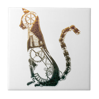 Steampunk cat tile