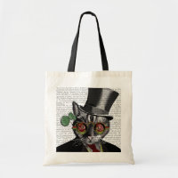 Steampunk Cat - Top Hat and red yellow glasses