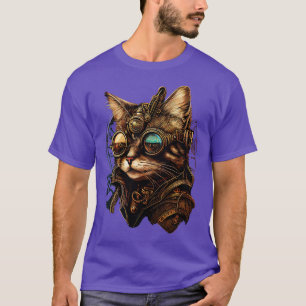 Steampunk Cat with hat and goggles T-Shirt