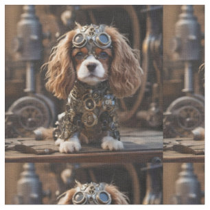 Steampunk Cavalier Spaniel Puppy, Fabric