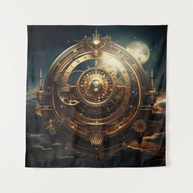 Steampunk Celestial Art Tapestry (Front)