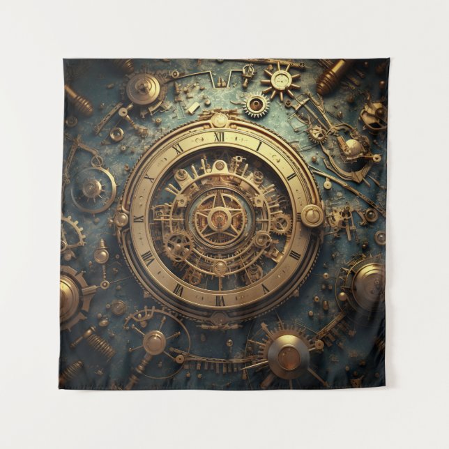 Steampunk Celestial Art Tapestry (Front)
