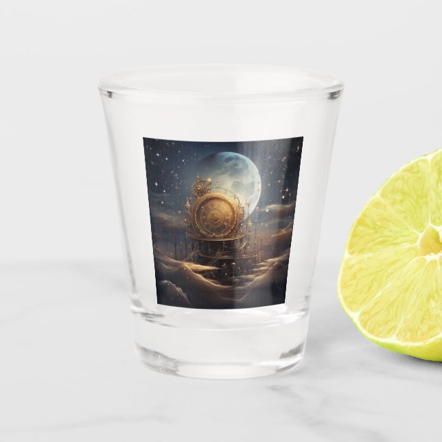 Steampunk Celestial Shot Glass (Front)