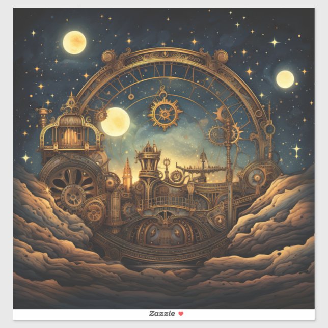 Steampunk Celestial Vinyl Sticker (Sheet)