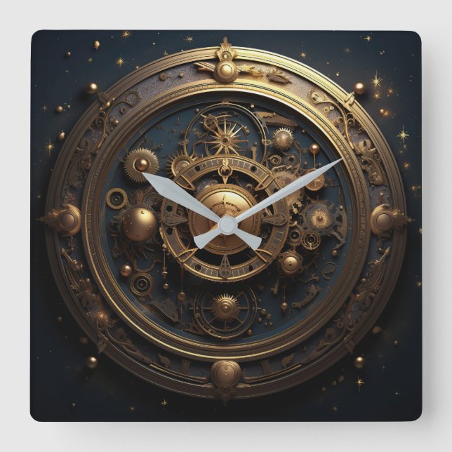 Steampunk Celestial Wall Clock (Front)