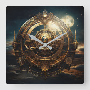 Steampunk Celestial Wall Clock