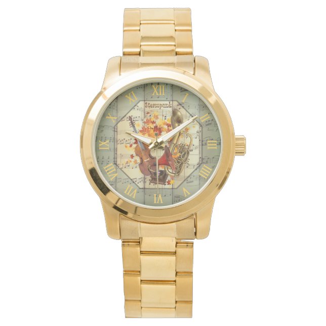 Steampunk~Cello~Edison Phonograph~Bass Saxhorn ~ P Watch (Front)