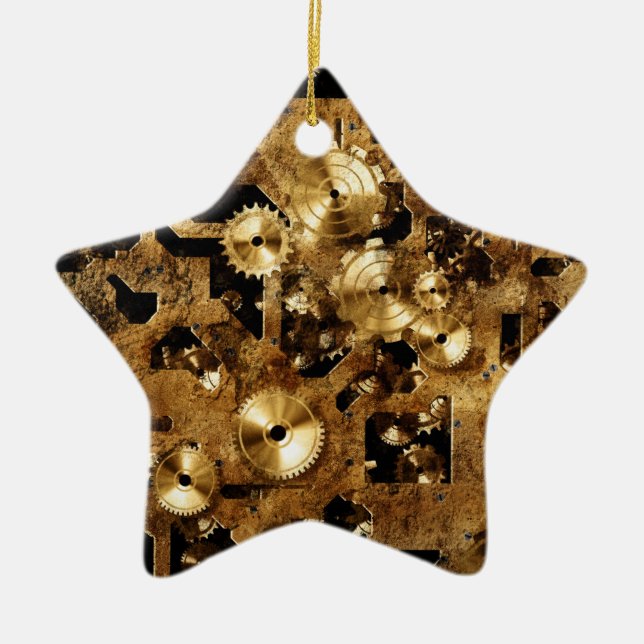 Steampunk Ceramic Tree Decoration (Front)