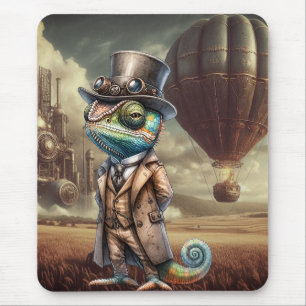 Steampunk Chameleon Mouse Pad