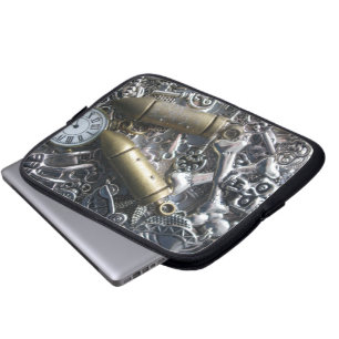 Steampunk charms laptop sleeve