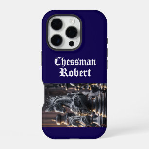 Steampunk Chess Design with Custom Name iPhone 16 Pro Case