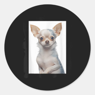 Steampunk Chihuahua Dog With Groovy Tattoos Dog Da Classic Round Sticker
