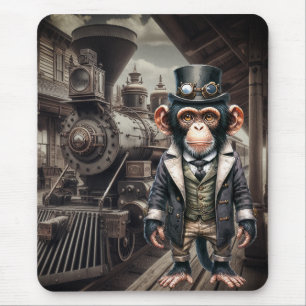 Steampunk Chimpanzee  Mouse Pad