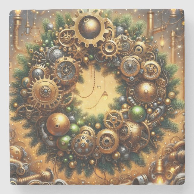 Steampunk Christmas Coaster (Front)
