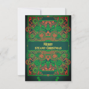 Steampunk Christmas Greeting RSVP Card