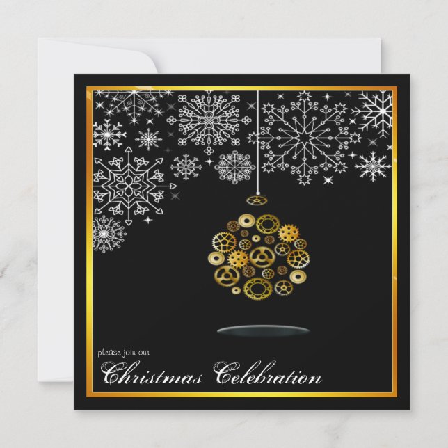 steampunk christmas party invitation (Front)