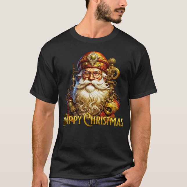 Steampunk Christmas Santa T-Shirt (Front)