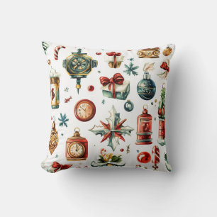Steampunk Christmas Throw Pillow