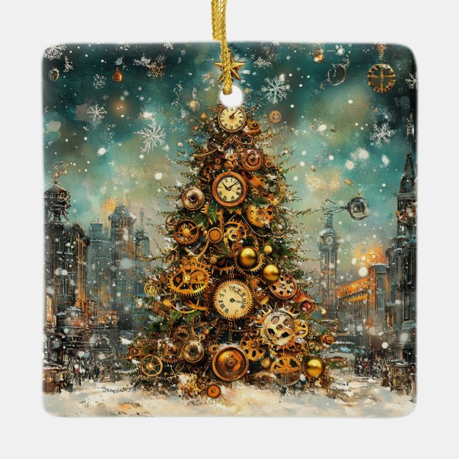 Steampunk Christmas Tree Ornament (Front)