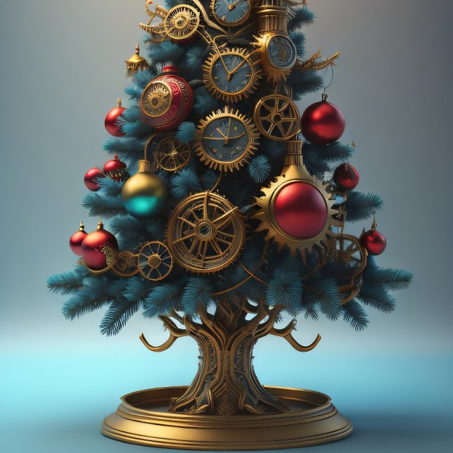 Steampunk Christmas tree with metal gears Tissue Paper (Creator Uploaded)