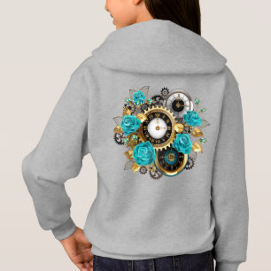 Steampunk Clock and Turquoise Roses on StriT-Shirt