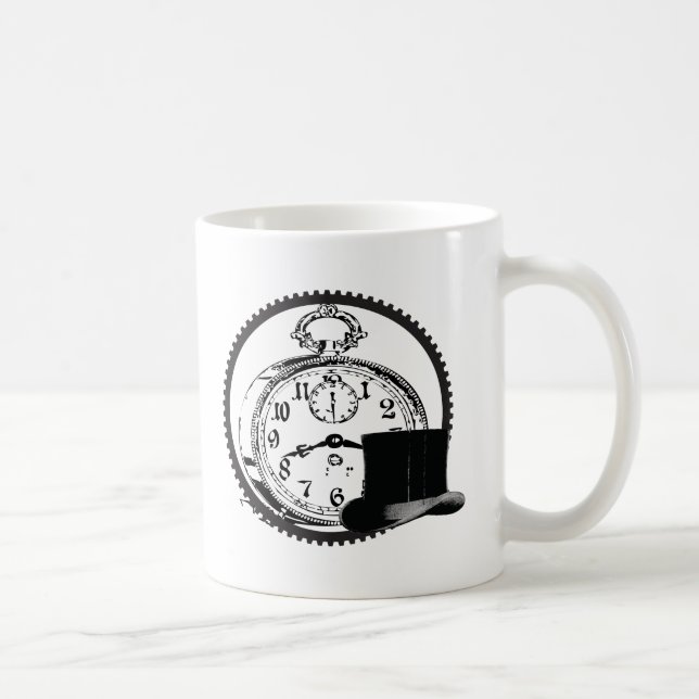 steampunk clock,gear,hat coffee mug (Right)