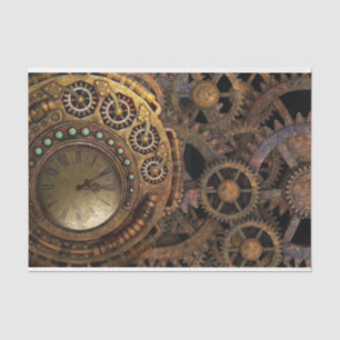 Steampunk Clock Gears Decoupage Tissue Paper