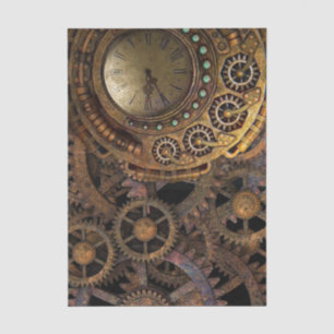 Steampunk Clock Gears Decoupage Tissue Paper