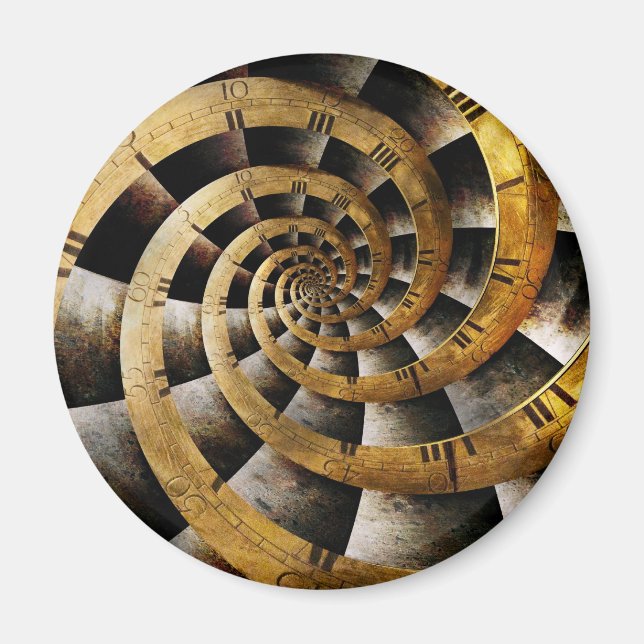 Steampunk - Clock - The flow of time Magnet (Front)