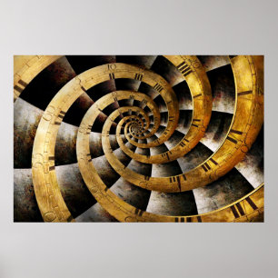 Steampunk - Clock - The flow of time Poster