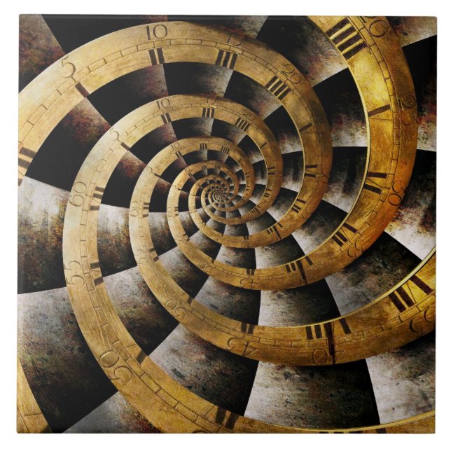 Steampunk - Clock - The flow of time Tile (Front)