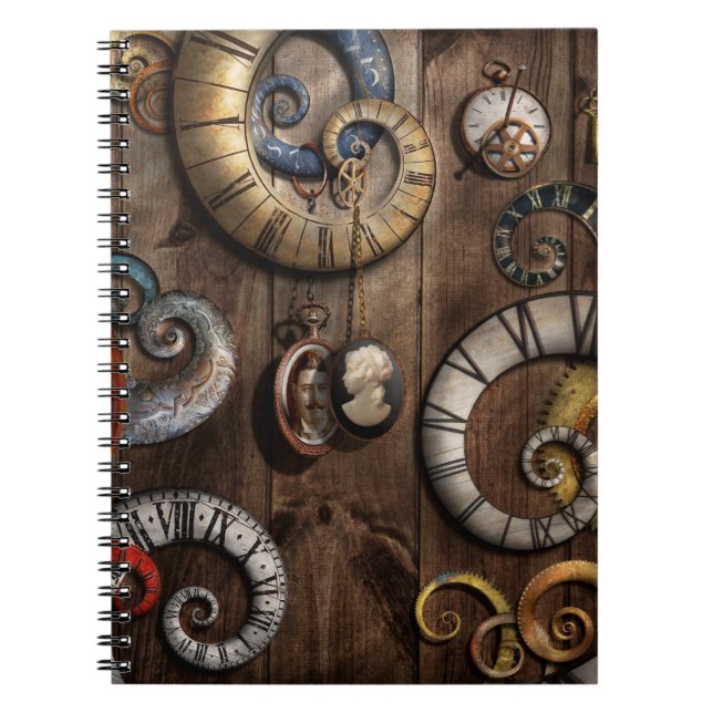 Steampunk - Clock - Time machine Notebook (Front)