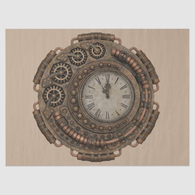 steampunk clock tissue paper (Front)
