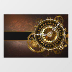 Steampunk clock with antique gears