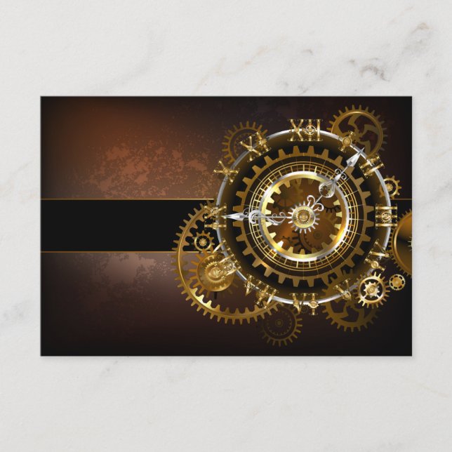 Steampunk clock with antique gears advice card (Front)