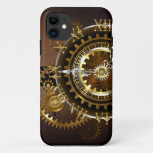 Steampunk clock with antique gears iPhone 11 case