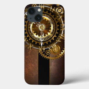 Steampunk clock with antique gears iPhone 13 case