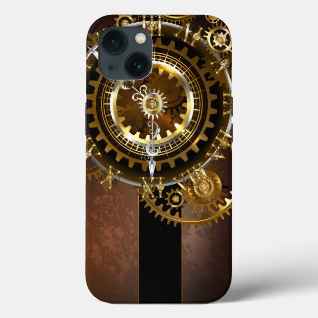 Steampunk clock with antique gears Case-Mate iPhone case (Back)