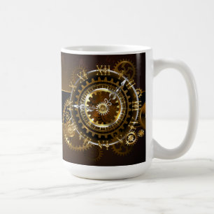 Steampunk clock with antique gears coffee mug