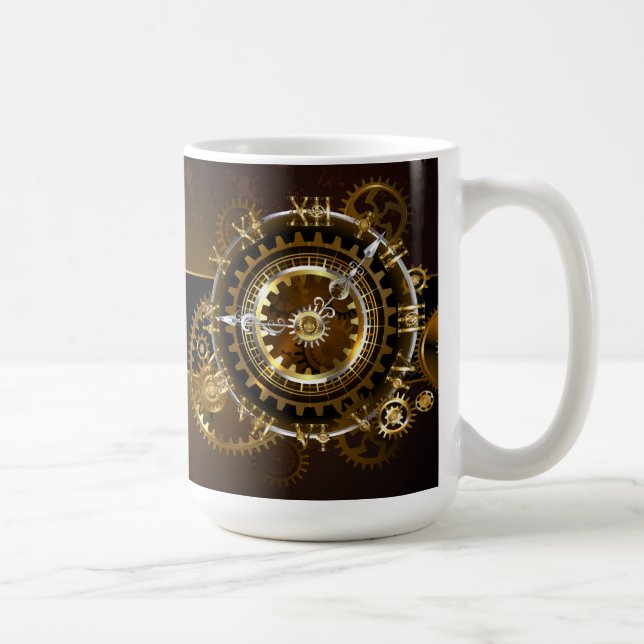 Steampunk clock with antique gears coffee mug (Right)