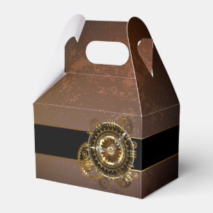 Steampunk clock with antique gears favour box