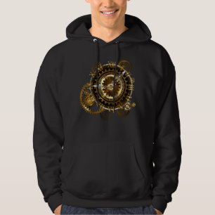 Steampunk clock with antique gears hoodie