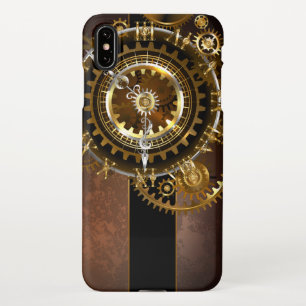 Steampunk clock with antique gears iPhone case