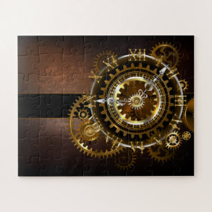 Steampunk clock with antique gears jigsaw puzzle