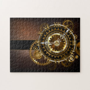 Steampunk clock with antique gears jigsaw puzzle
