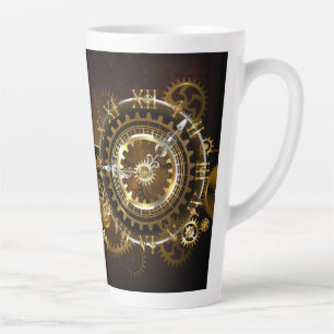 Steampunk clock with antique gears latte mug