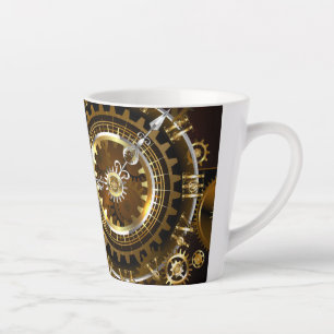 Steampunk clock with antique gears latte mug