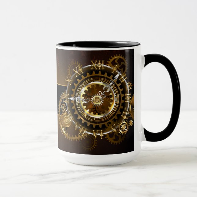 Steampunk clock with antique gears mug (Right)