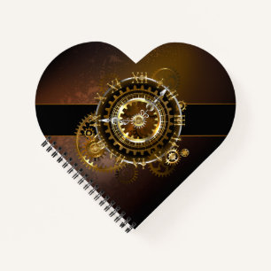 Steampunk clock with antique gears notebook